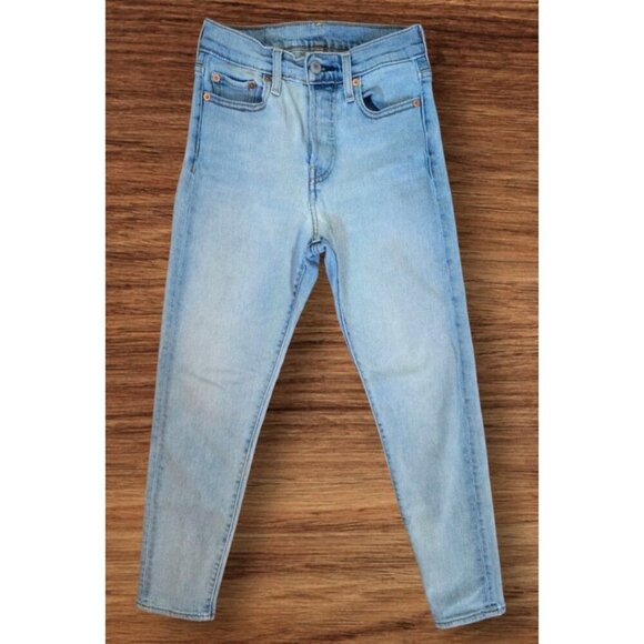 Levi's Wedgie Straight Jeans Women's 25 x 27 High Rise‎ Button Fly Denim Stretch - Picture 1 of 14